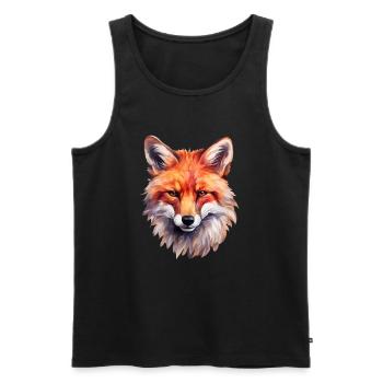 Fuchs - Männer Premium Bio Tank Top - Schwarz - Vorne - AI Model Male 178 light (178cm)