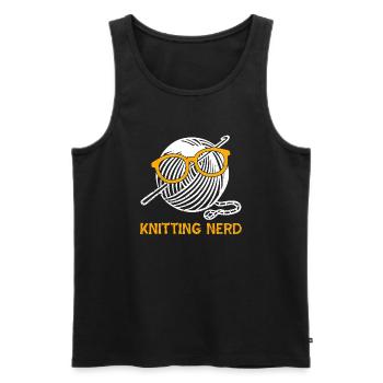 Knitting Crochet Yarn Vintage Graphic Stricken - Männer Premium Bio Tank Top - Schwarz - Vorne - Michal (187cm)