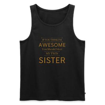 Humorous Twins Design Sibling Connection - Men's Premium Organic Tank Top - black - Front - Michal (187cm)
