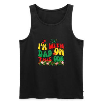 Passende Weihnachtsoutfits Ich bin mit Papa auf diesem einen Spaß - Männer Premium Bio Tank Top - Schwarz - Vorne - AI Model Male 178 light (178cm)