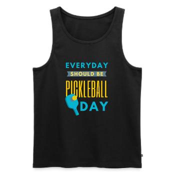 Everyday Should Be Pickleball Day Funny Quote - Men's Premium Organic Tank Top - black - Front - Michal (187cm)