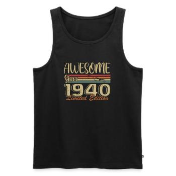 Les légendes sont nées en 1940 Vintage 1940 - Débardeur bio Premium Homme - noir - Devant - AI Model Male 178 light (178cm)