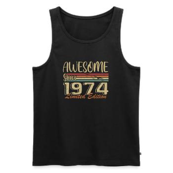 Legenden wurden 1974 geboren Jahrgang 1974 - Männer Premium Bio Tank Top - Schwarz - Vorne - Michal (187cm)