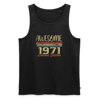 Legends Are Born In 1971 Vintage 1971 - Men's Premium Organic Tank Top - black - Front - Michal (187cm)