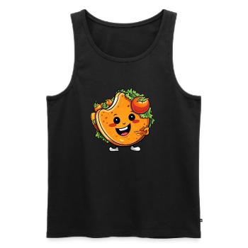 Mignon Kawaii Taco Wrap Design avec salade et - Débardeur bio Premium Homme - noir - Devant - AI Model Male 178 light (178cm)