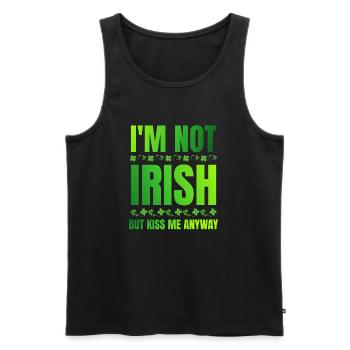 Ich bin kein Ire, aber küss mich trotzdem St. Patrick's Day - Männer Premium Bio Tank Top - Schwarz - Vorne - Michal (187cm)