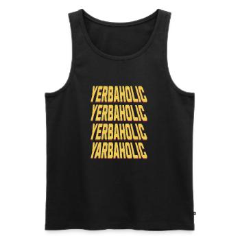 Yerbaholic Yerba Mate Argentin Pride Tea Amateur - Débardeur bio Premium Homme - noir - Devant - AI Model Male 178 light (178cm)