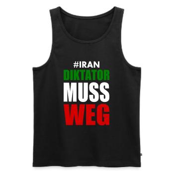 diktator muss weg iran - Männer Premium Bio Tank Top - Schwarz - Vorne - AI Model Male 178 light (178cm)