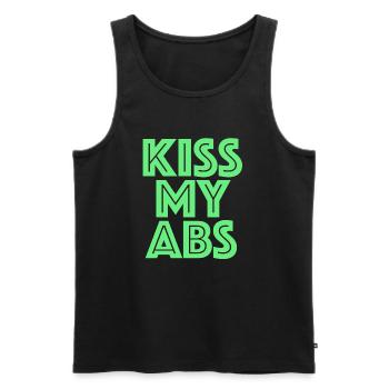 Embrasse mes abdos | Entraînement abdominal, musculation, fitness - Débardeur bio Premium Homme - noir - Devant - AI Model Male 178 light (178cm)