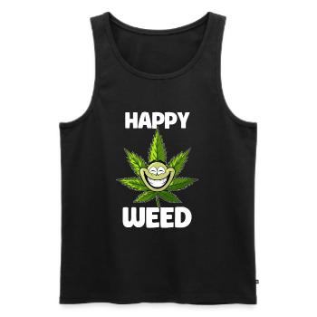 Happy Weed - Hemp Design - Men's Premium Organic Tank Top - black - Front - AI Model Male 178 light (178cm)