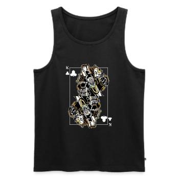 Panther Steampunk Jeu de Cartes Clubs King Poker - Débardeur bio Premium Homme - noir - Devant - AI Model Male 178 light (178cm)