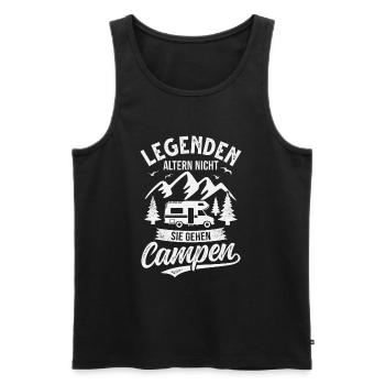 Camping Wohnmobil Camper Campingurlaub - Männer Premium Bio Tank Top - Schwarz - Vorne - AI Model Male 178 light (178cm)
