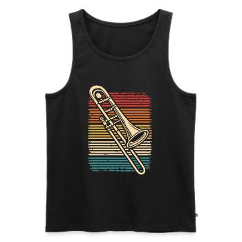 Trombone Player Retro Trombone Trombonist - Men's Premium Organic Tank Top - black - Front - Michal (187cm)