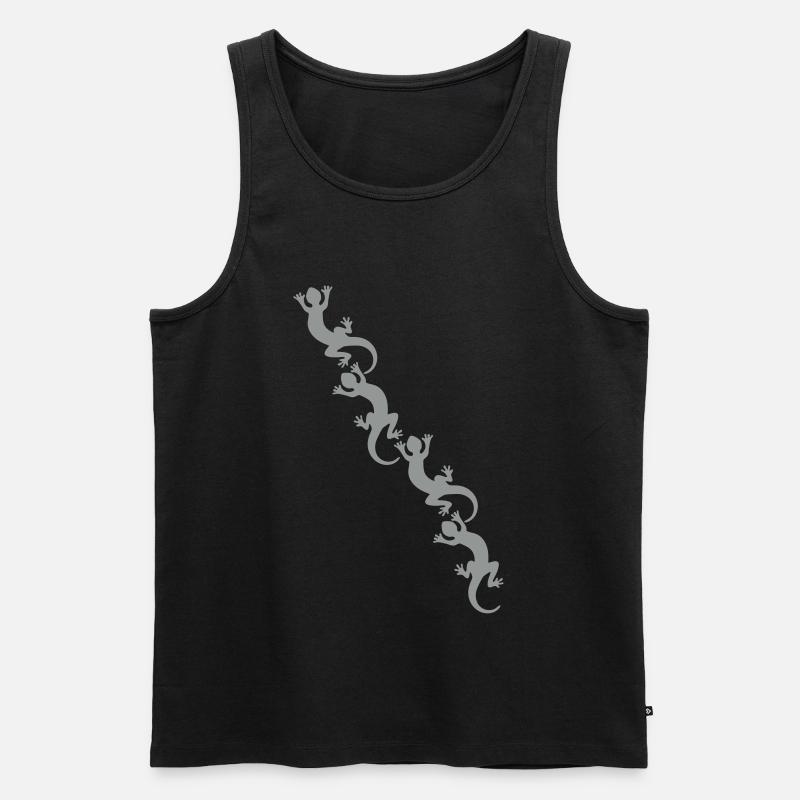 Lizards / Geckos / Echsen - Männer Premium Bio Tank Top - Schwarz