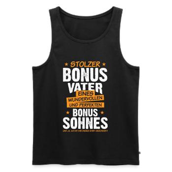 Stiefvater stolzer Bonus Vater & Bonus Sohn - Männer Premium Bio Tank Top - Schwarz - Vorne - Michal (187cm)