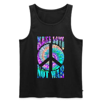 Retro Flower Power Peace - Make Love Not War 2 - Men's Premium Organic Tank Top - black - Front - AI Model Male 178 light (178cm)