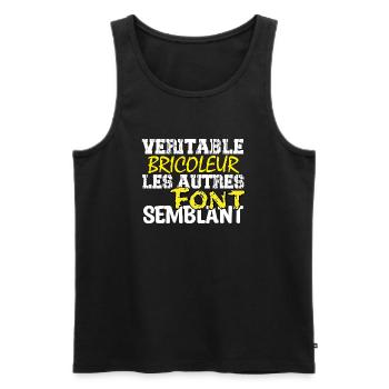 Bricolage | Véritable bricoleur ... - Débardeur bio Premium Homme - noir - Devant - Michal (187cm)