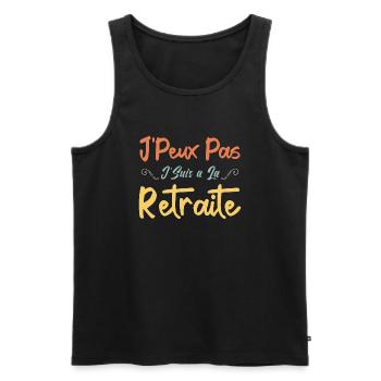 J'peux Pas J'Suis à la Retraite - Débardeur bio Premium Homme - noir - Devant - Michal (187cm)