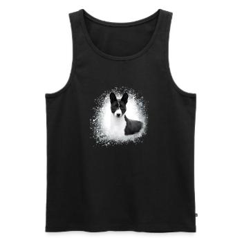 basenji,dog,graffiti,painting - Men's Premium Organic Tank Top - black - Front - Michal (187cm)