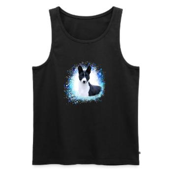 basenji,dog,graffiti,painting - Men's Premium Organic Tank Top - black - Front - Michal (187cm)