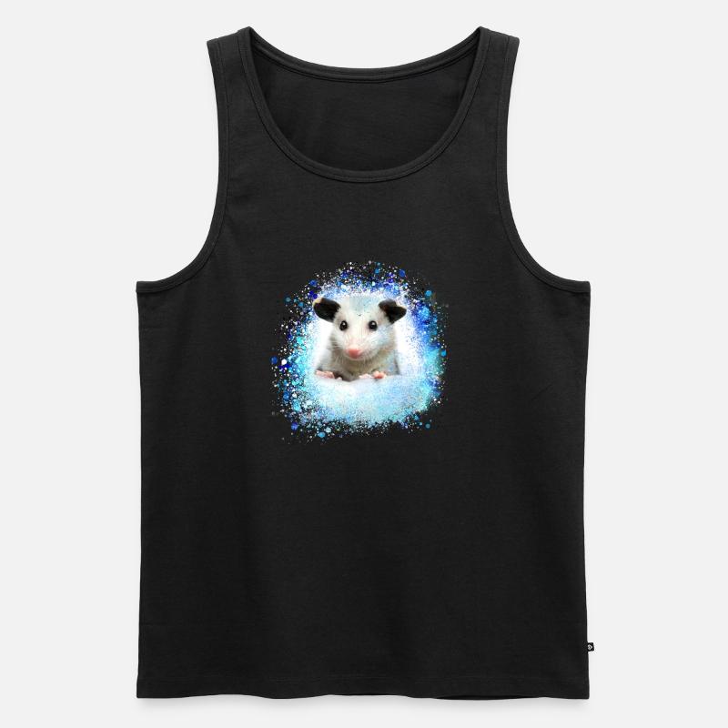 opossum,maus,nagetier,graffiti - Männer Premium Bio Tank Top - Schwarz