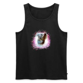 koala ,pink,graffiti,malerei,koalabär, brush - Männer Premium Bio Tank Top - Schwarz - Vorne - Michal (187cm)