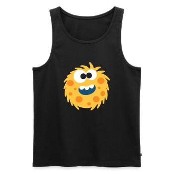 Yellow Fluffy Monster - Men's Premium Organic Tank Top - black - Front - AI Model Male 178 light (178cm)