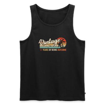 11 Years Retro Vintage Birthday Gift 11 Years - Men's Premium Organic Tank Top - black - Front - Michal (187cm)