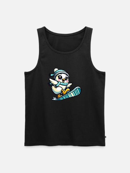 Chicken Chick Snowboard Winter - Men's Premium Organic Tank Top - black