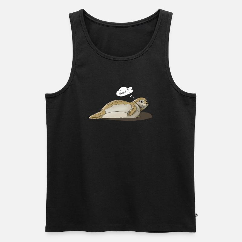 Robbe says what?! - Männer Premium Bio Tank Top - Schwarz