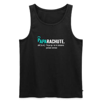 Paparachute gift dad father and daughter Birthday - Men's Premium Organic Tank Top - black - Front - Michal (187cm)