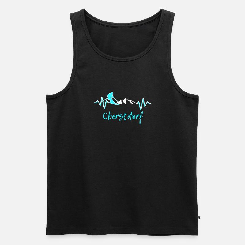 Skifahren Oberstdorf - Männer Premium Bio Tank Top - Schwarz
