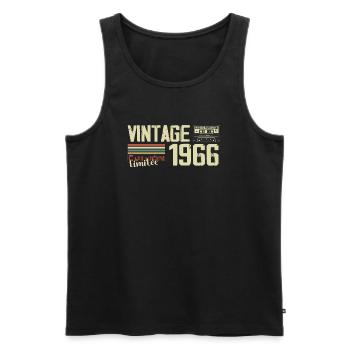 1966 Vintage Retro 1966 Geburtstagsgeschenk - Männer Premium Bio Tank Top - Schwarz - Vorne - Michal (187cm)