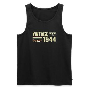 1944 Vintage Rétro Cadeau D'anniversaire 1944 - Débardeur bio Premium Homme - noir - Devant - Michal (187cm)