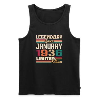 Geburtstagsgeschenk Geboren Im Januar 1936 - 1936 - Männer Premium Bio Tank Top - Schwarz - Vorne - AI Model Male 178 light (178cm)