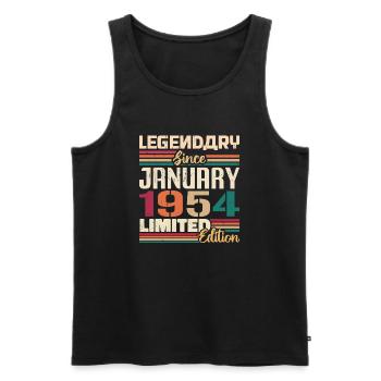 Geburtstagsgeschenk Geboren Im Januar 1954 - 1954 - Männer Premium Bio Tank Top - Schwarz - Vorne - Michal (187cm)