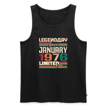 Geburtstagsgeschenk Geboren Im Januar 1976 - 1976 - Männer Premium Bio Tank Top - Schwarz - Vorne - AI Model Male 178 light (178cm)