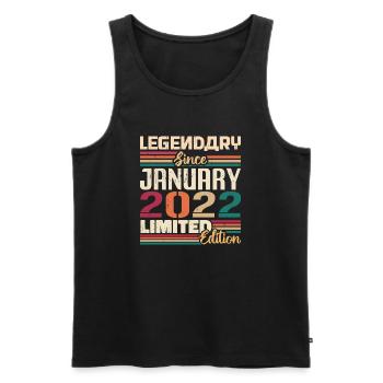Geburtstagsgeschenk Geboren Im Januar 2022 - 2022 - Männer Premium Bio Tank Top - Schwarz - Vorne - Michal (187cm)