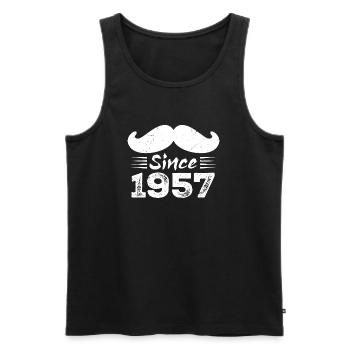 Geschenk zum 67. Geburtstag - Vintage 1957 Schnurrbart - Männer Premium Bio Tank Top - Schwarz - Vorne - Michal (187cm)