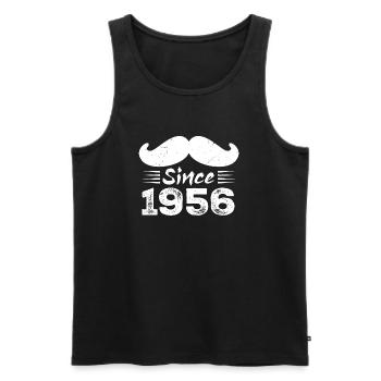 Geschenk zum 68. Geburtstag - Vintage 1956 Schnurrbart - Männer Premium Bio Tank Top - Schwarz - Vorne - Michal (187cm)