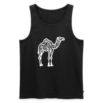 Camel - Men's Premium Organic Tank Top - black - Front - AI Model Male 178 light (178cm)
