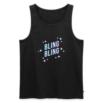 bling bling funkelnde sterne spruch sticker cool - Männer Premium Bio Tank Top - Schwarz - Vorne - AI Model Male 178 light (178cm)