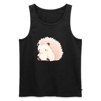 Süßer Vintage Igel - Männer Premium Bio Tank Top - Schwarz - Vorne - AI Model Male 178 light (178cm)