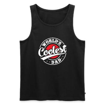 World's Coolest Dad Promoted to Father - Men's Premium Organic Tank Top - black - Front - AI Model Male 178 light (178cm)