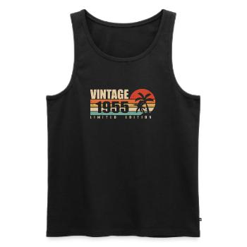 1955 Jubiläumsjahr Originaljahrgang 1955 - Männer Premium Bio Tank Top - Schwarz - Vorne - Michal (187cm)