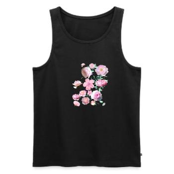 Roses, Flowers, Flower, Floral, Flower - Men's Premium Organic Tank Top - black - Front - AI Model Male 178 light (178cm)