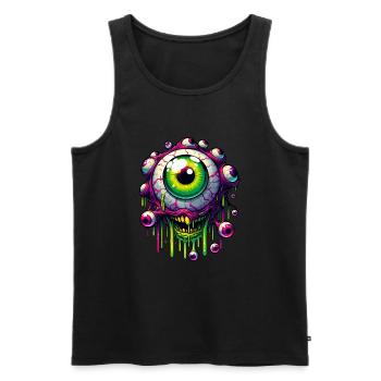 Festival Surreale Kunst Psychedelisches Auge - Männer Premium Bio Tank Top - Schwarz - Vorne - AI Model Male 178 light (178cm)