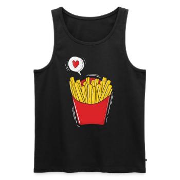 Pommes Frites Pommes Liebhaber Fast Food Fritte Ro - Männer Premium Bio Tank Top - Schwarz - Vorne - Michal (187cm)