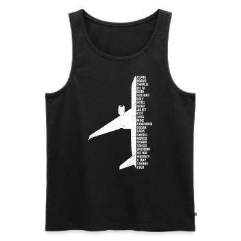 Phonetic Alphabet - Flugzeug Buchstaben Namen Alph - Männer Premium Bio Tank Top - Schwarz - Vorne - Michal (187cm)