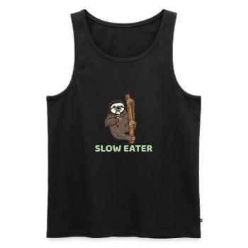 Sloth Sloth Branch Hangs Ice Cream Waffle Ice Gift - Men's Premium Organic Tank Top - black - Front - AI Model Male 178 light (178cm)